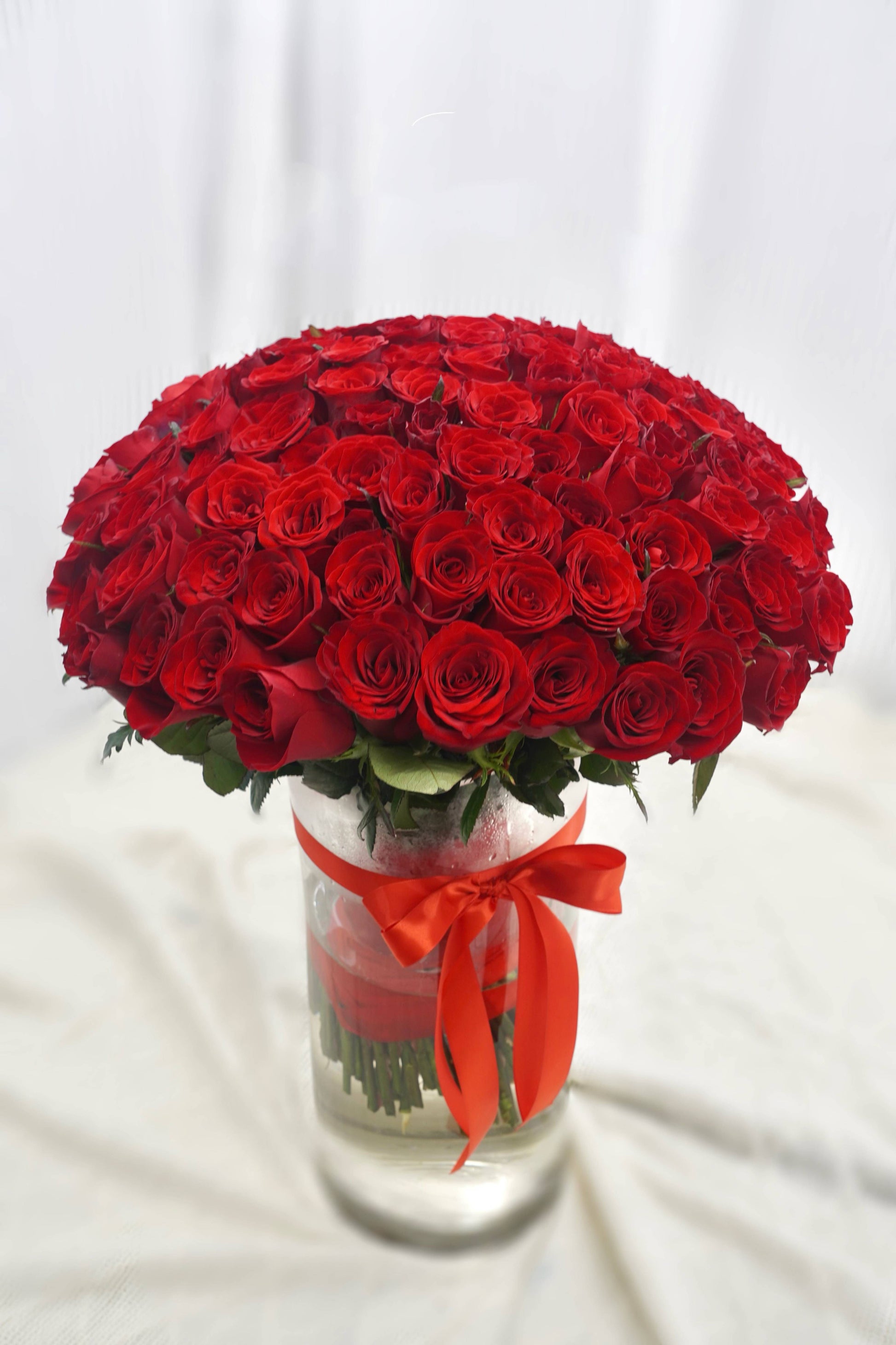 Red Roses With Vase