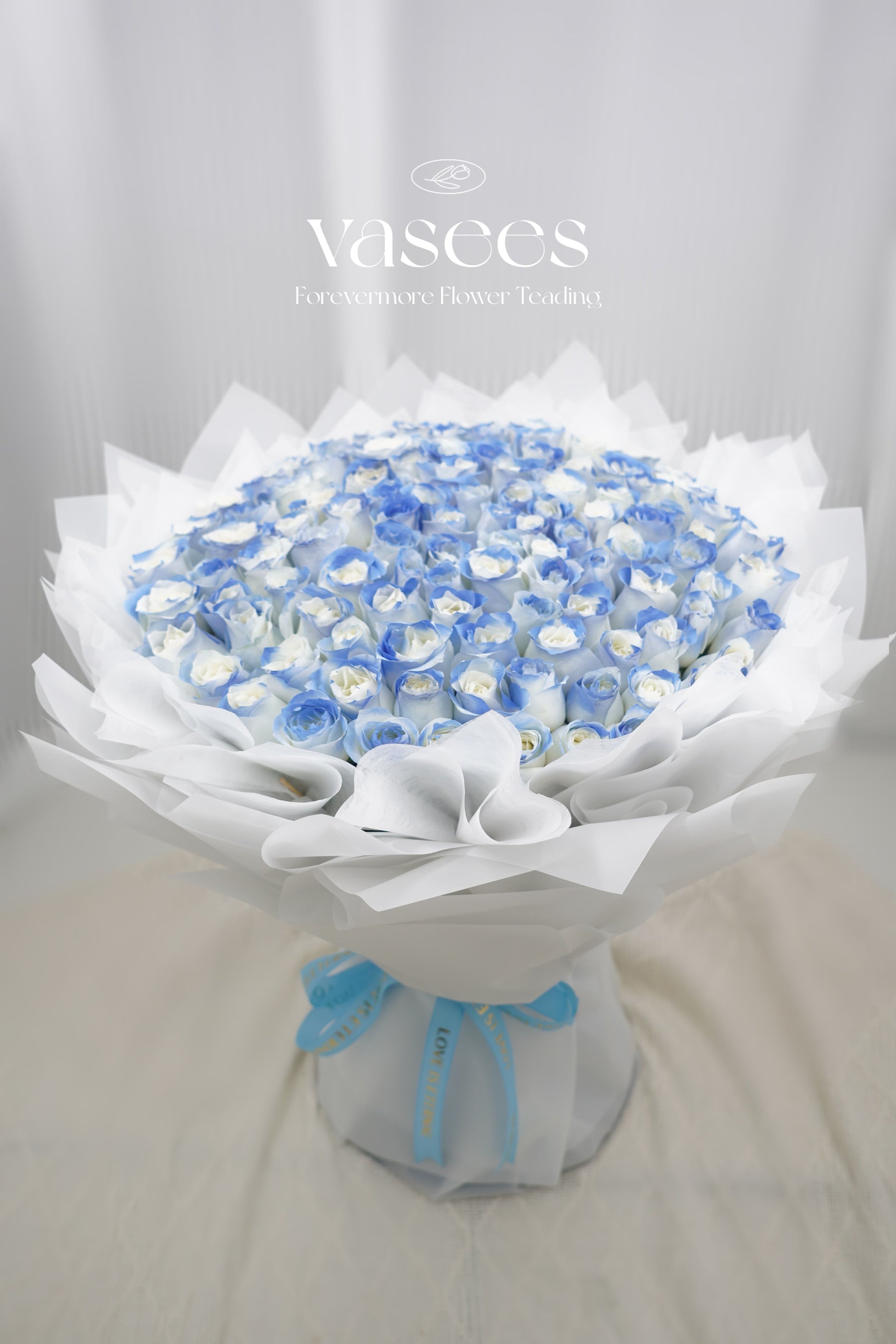 Lite Blue Roses Bouquet