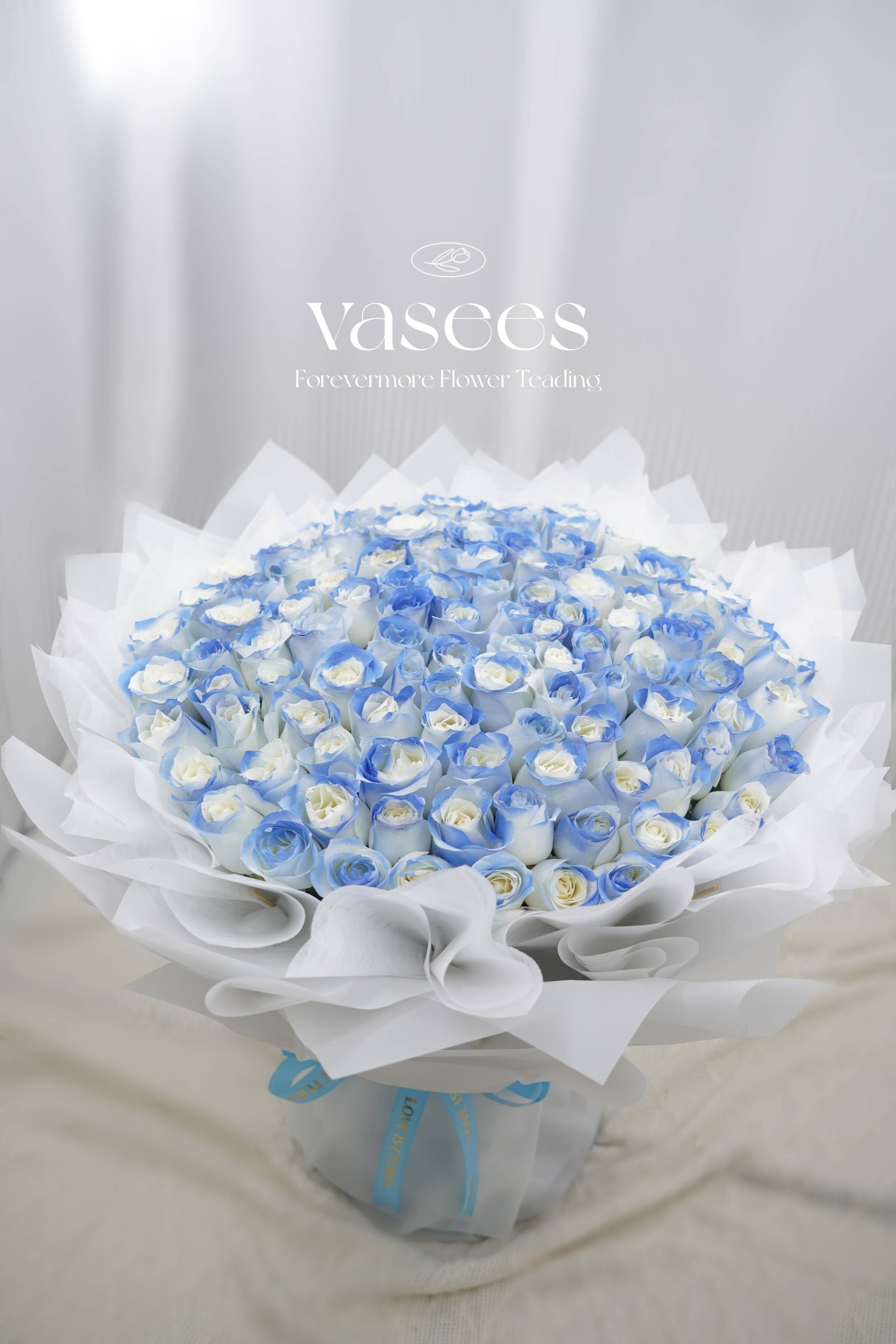 Lite Blue Roses Bouquet