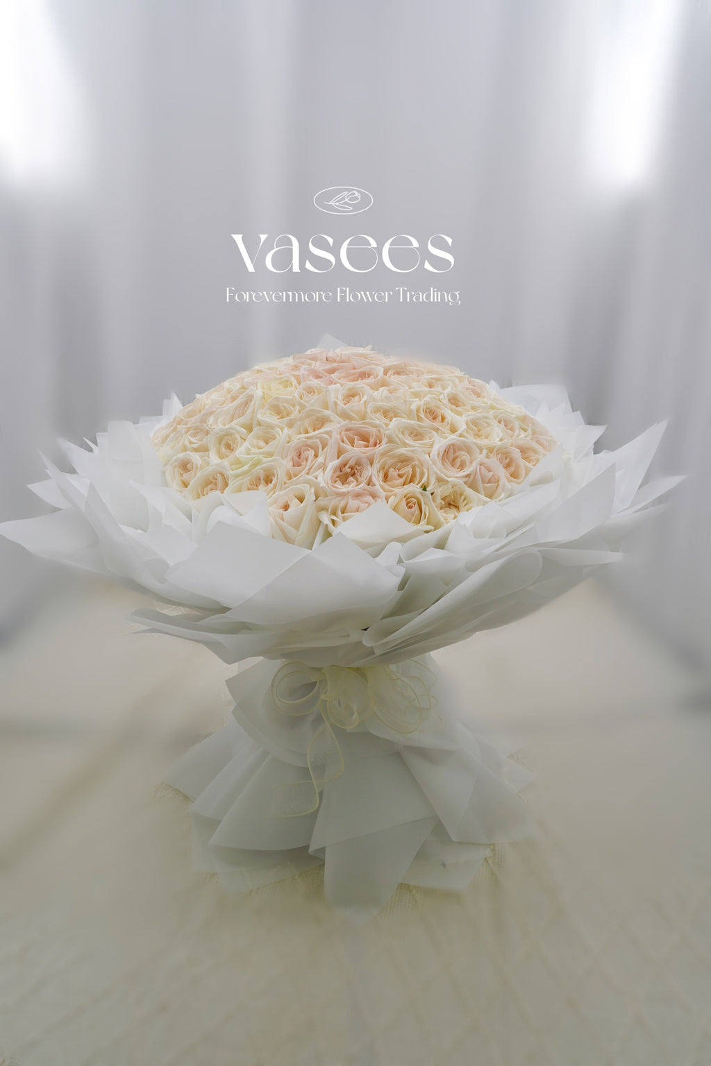 White Lychee Rose Bouquet