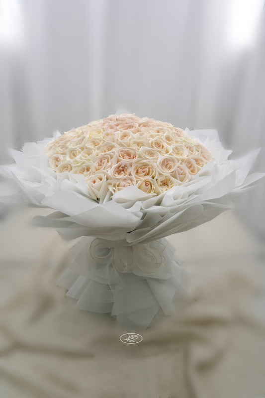 White Lychee Rose Bouquet