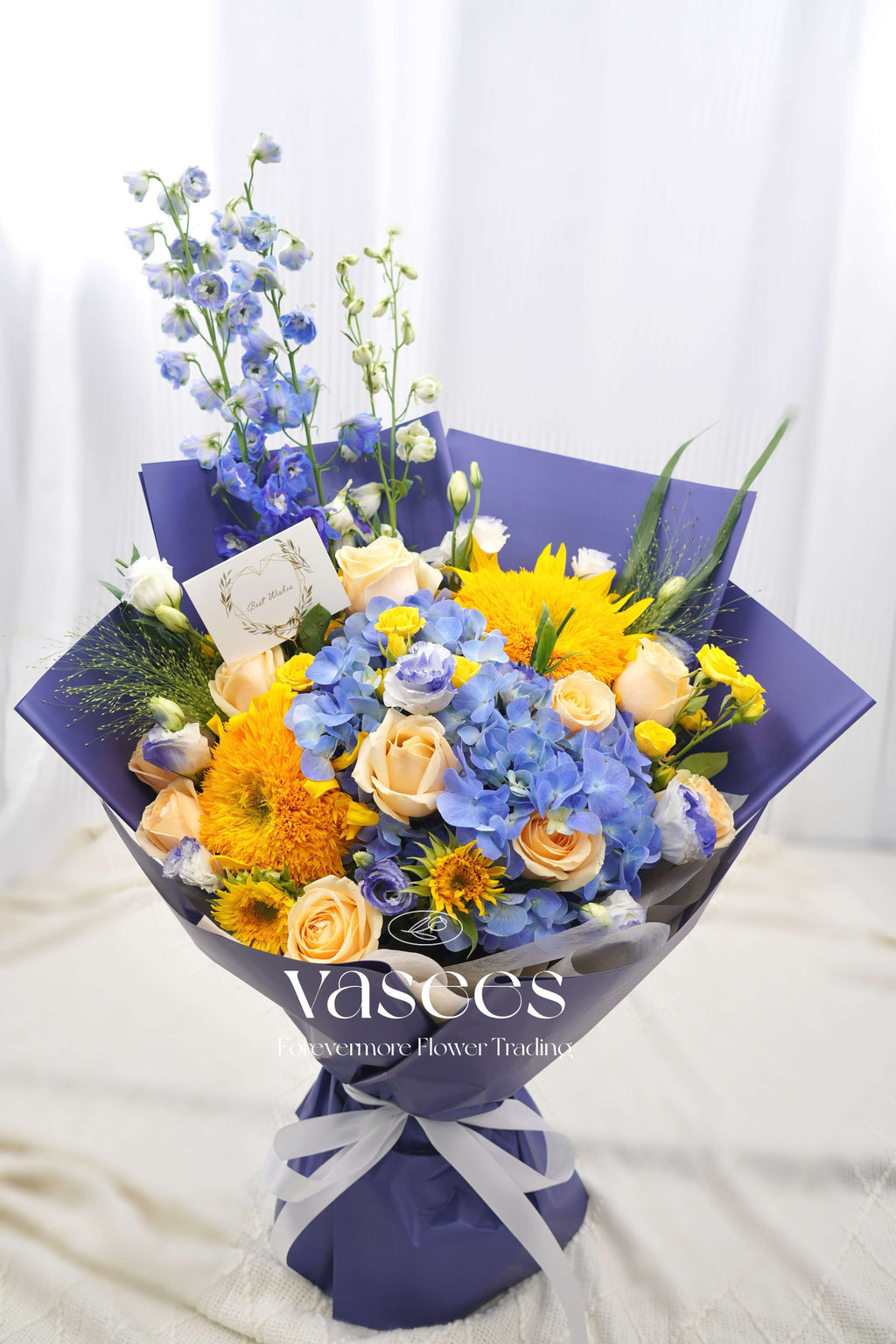 Oil Painting | Blue Orange Contrasting Bouquet