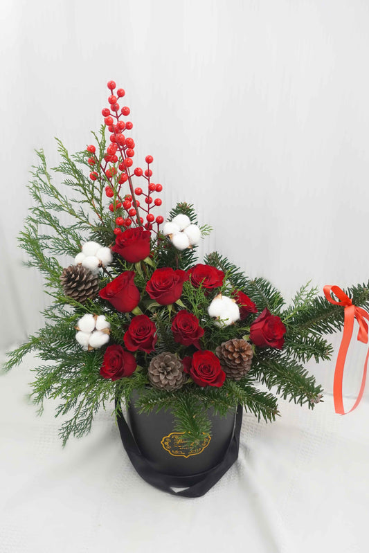 Christmas Hug Bucket Bouquet