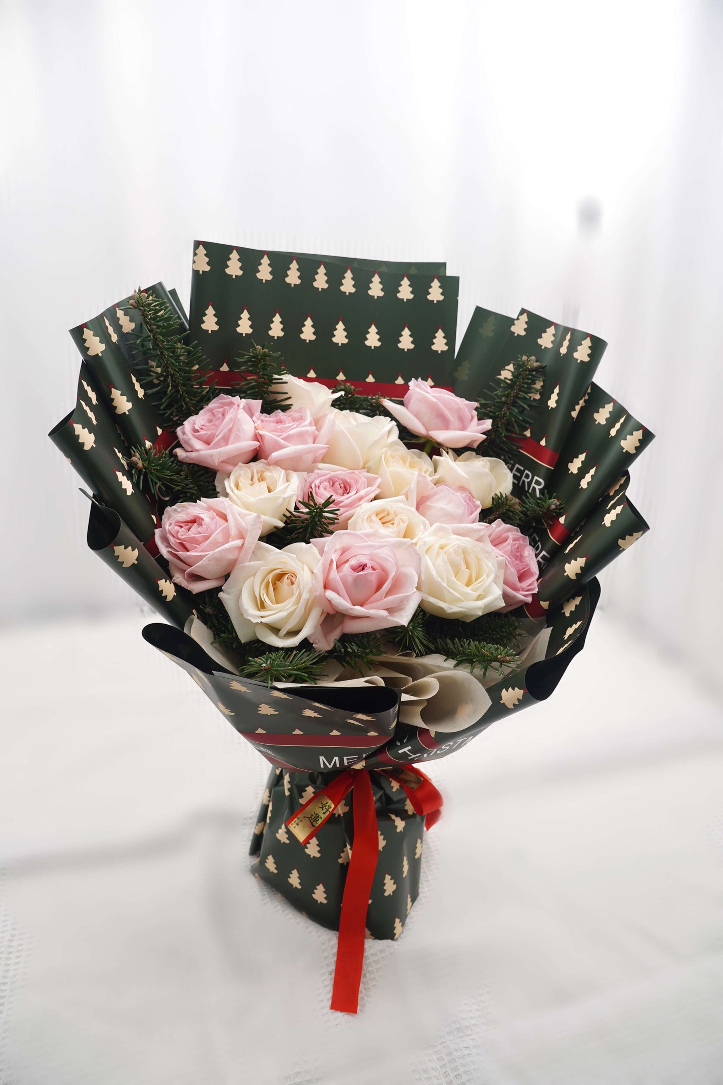 Lychee Rose Christmas Bouquet