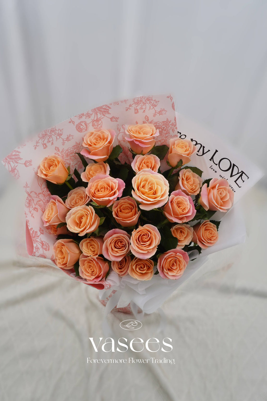 Orange Sunset |Flesh Pink Rose Bouquet