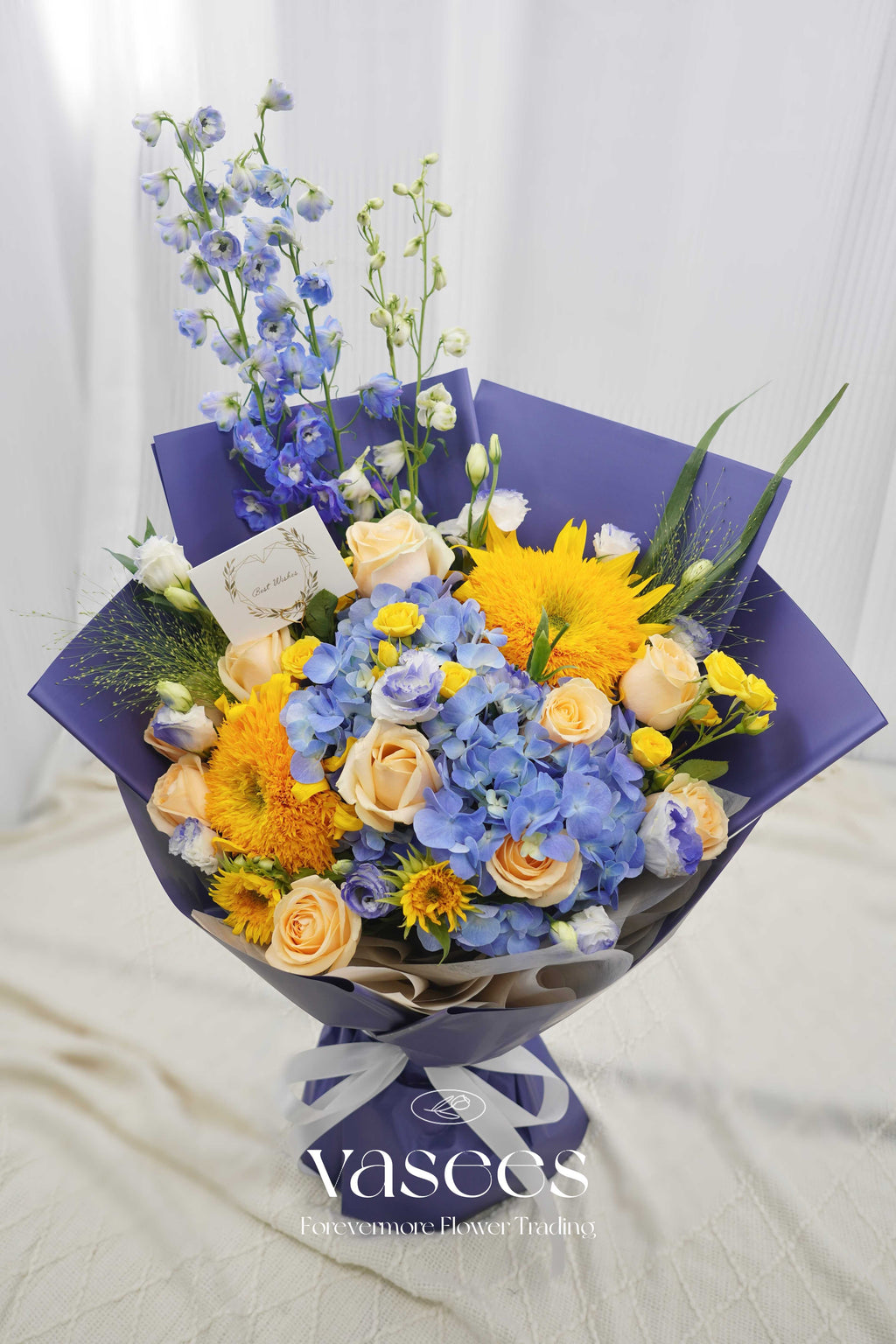 Oil Painting | Blue Orange Contrasting Bouquet