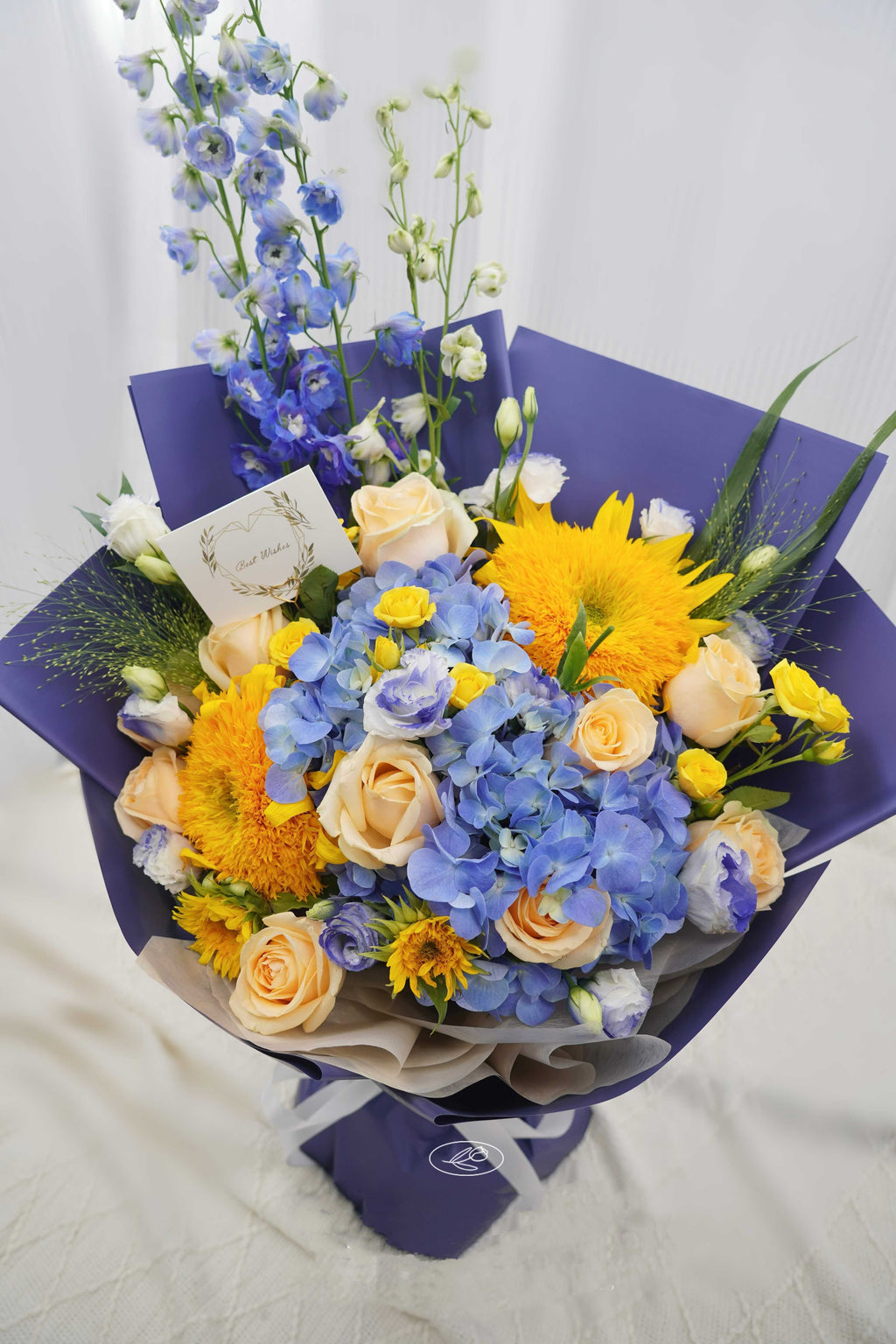 Oil Painting | Blue Orange Contrasting Bouquet