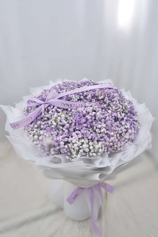 Purple Fresh Bouquet | Babysbreath