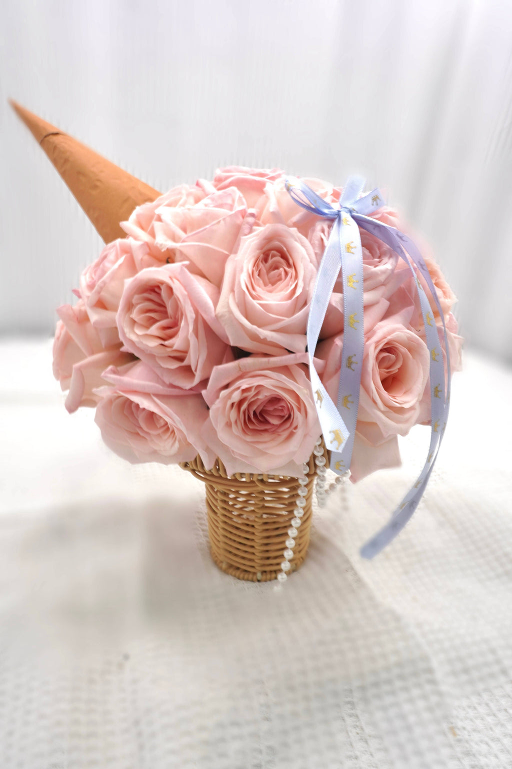 Strawberry Ice Cream Cone | Pink Lychee Rose Bouquet