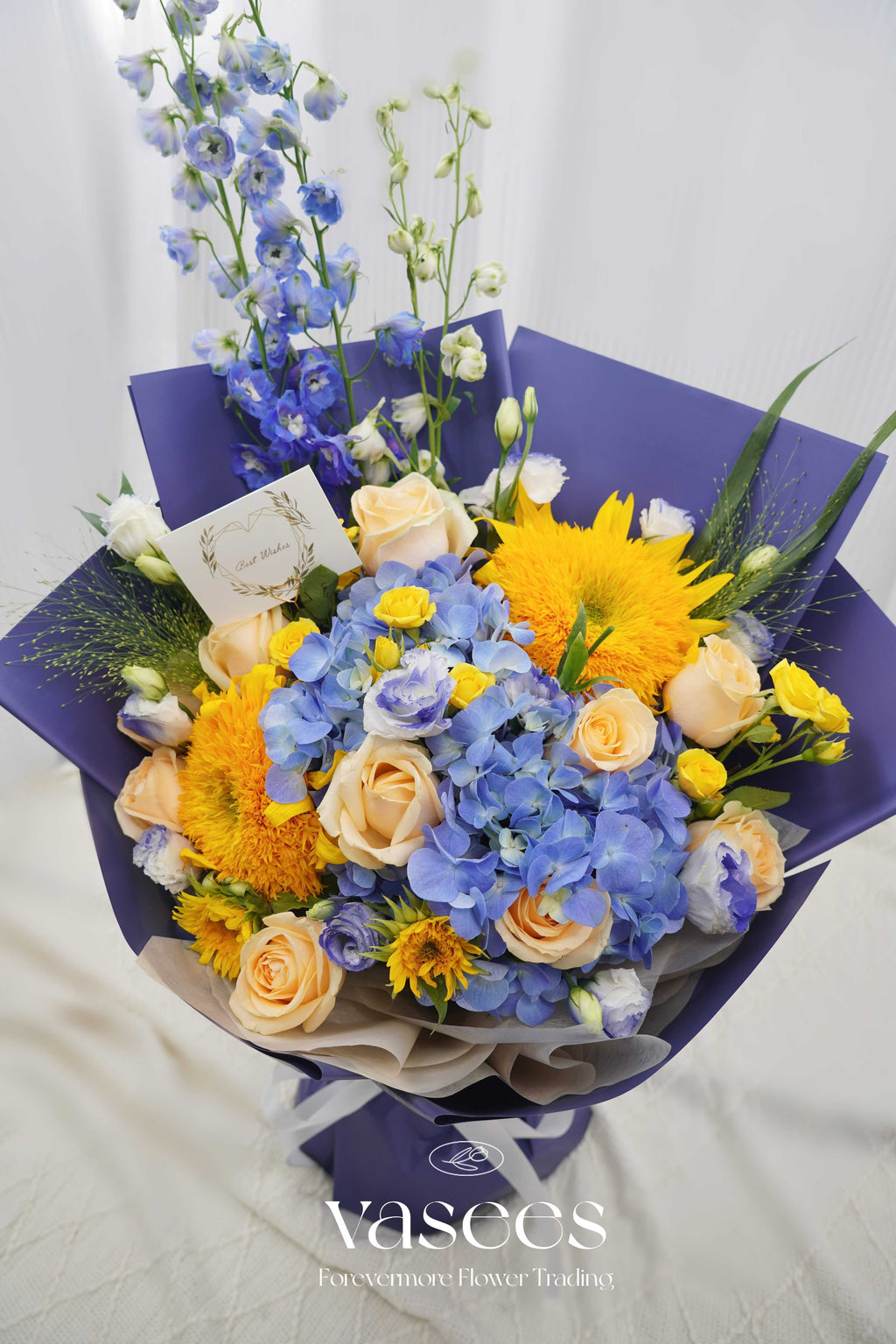 Oil Painting | Blue Orange Contrasting Bouquet
