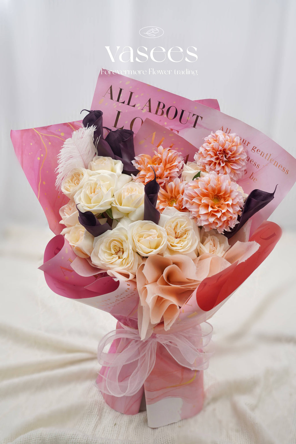 Creamy Peaches | Lychee Rose Mixed Bouquet