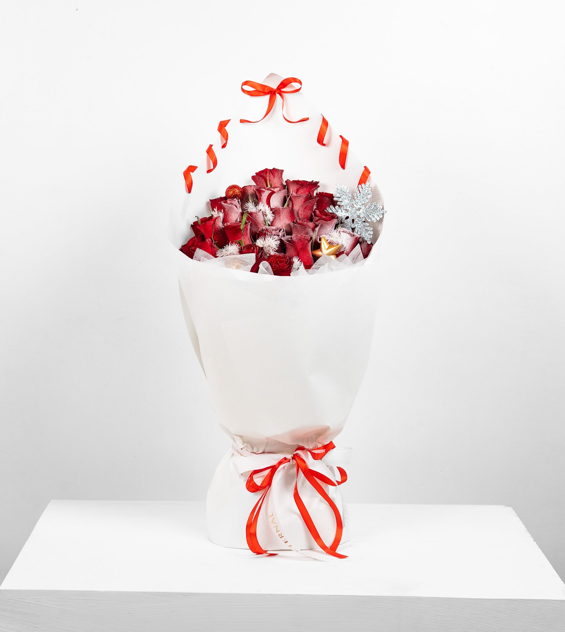 Winter's Kiss of Crimson Roses