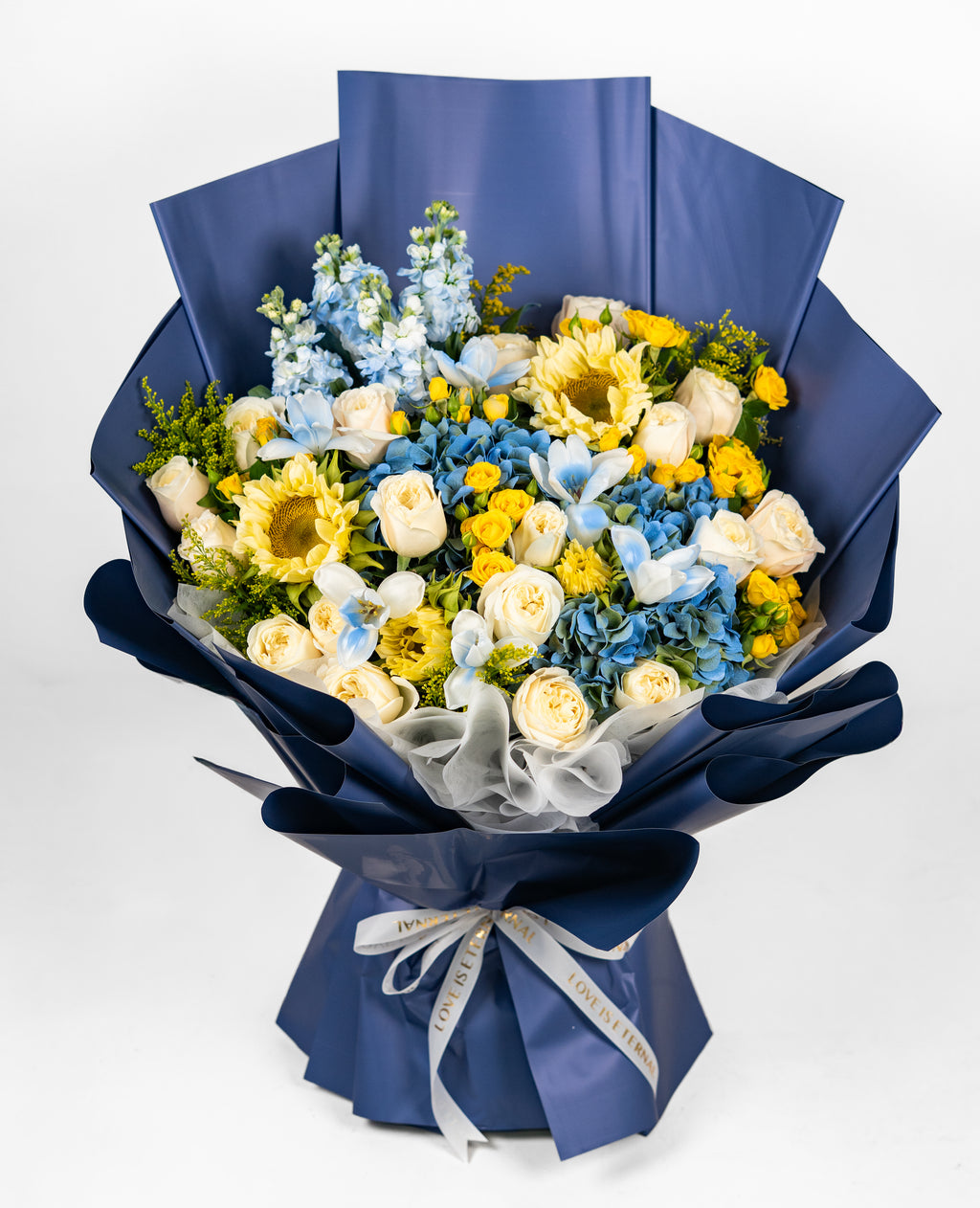 Oil Painting | Blue Orange Contrasting Bouquet