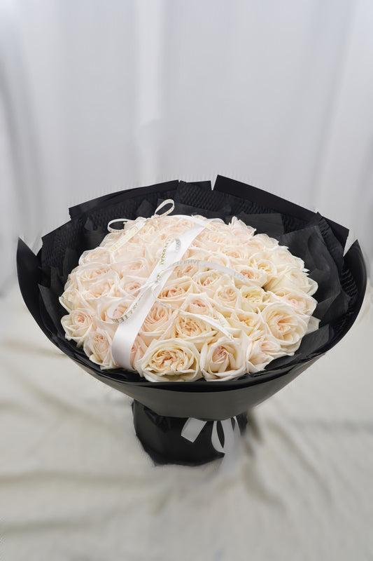 Black And White French Romance |  White Lychee Rose