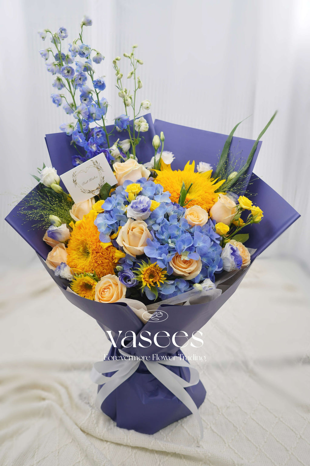 Oil Painting | Blue Orange Contrasting Bouquet