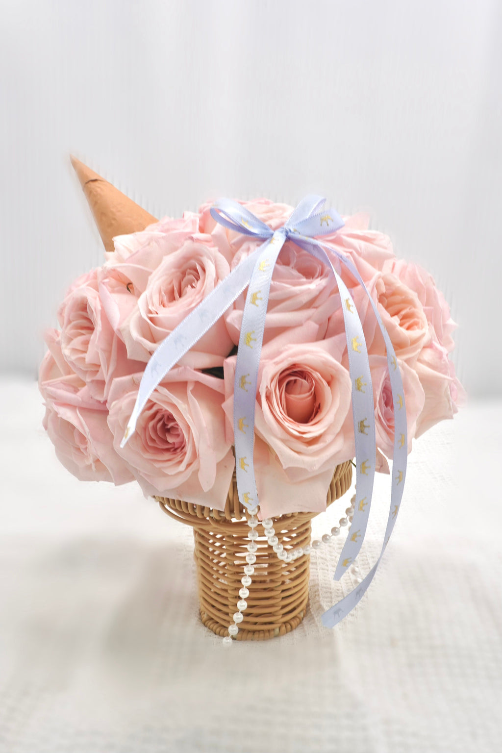 Strawberry Ice Cream Cone | Pink Lychee Rose Bouquet