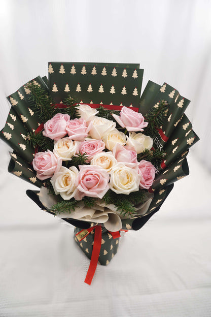 Lychee Rose Christmas Bouquet