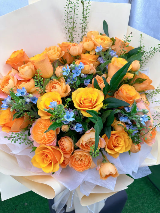 Summer Juice | Orange Mix Roses Bouquet