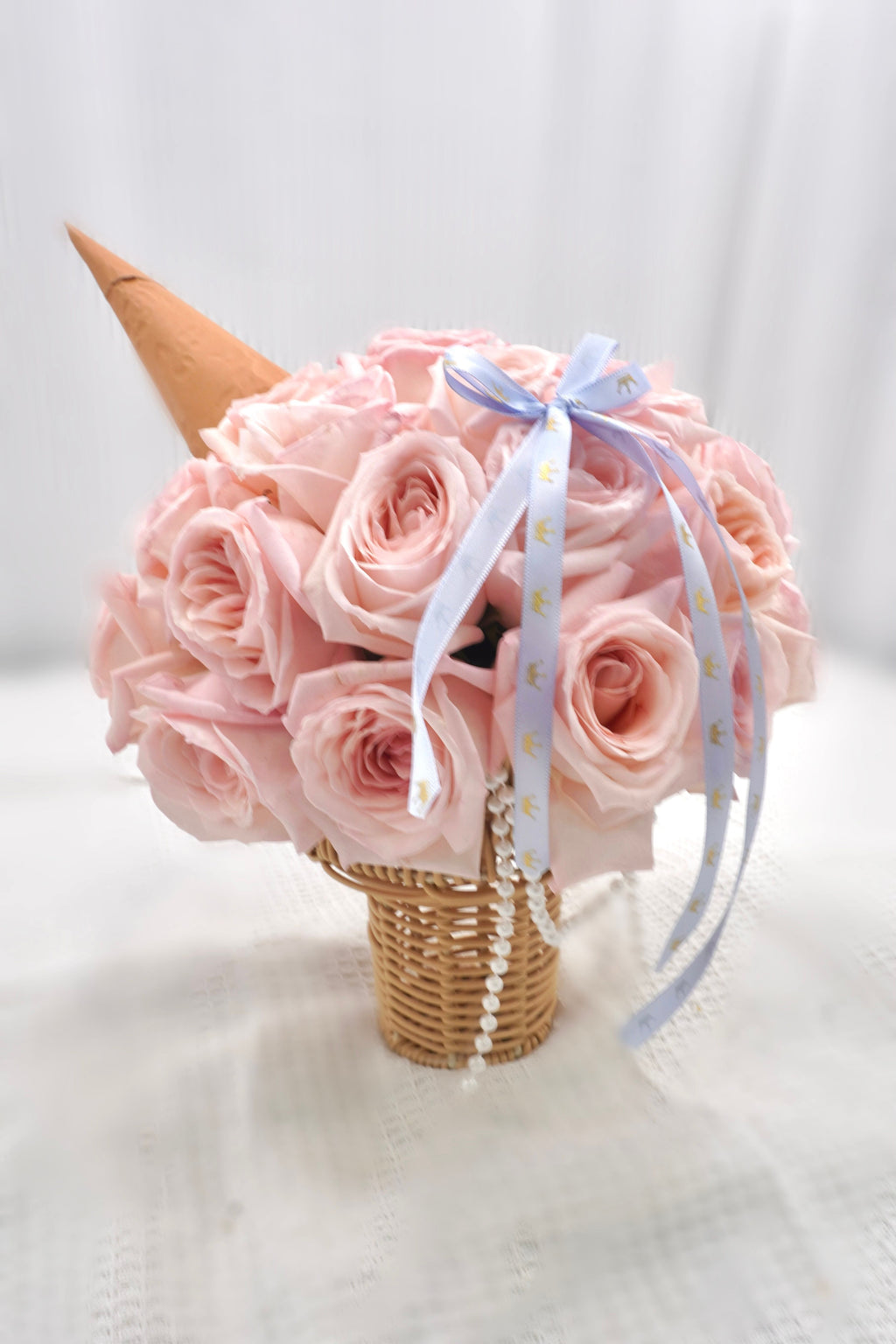 Strawberry Ice Cream Cone | Pink Lychee Rose Bouquet