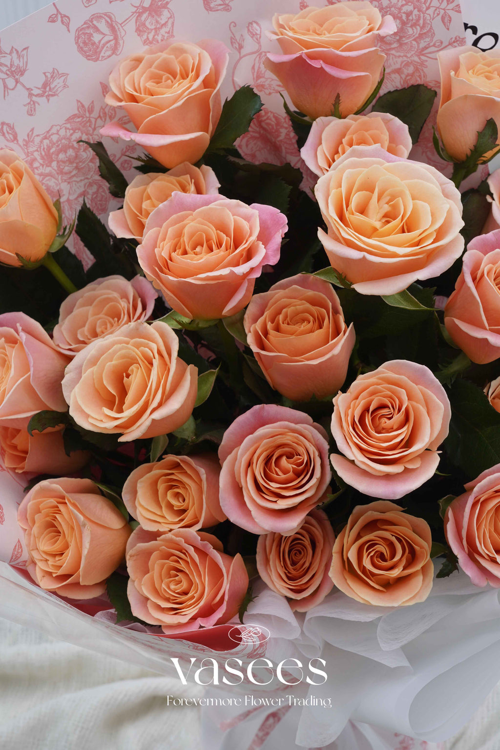 Orange Sunset |Flesh Pink Rose Bouquet