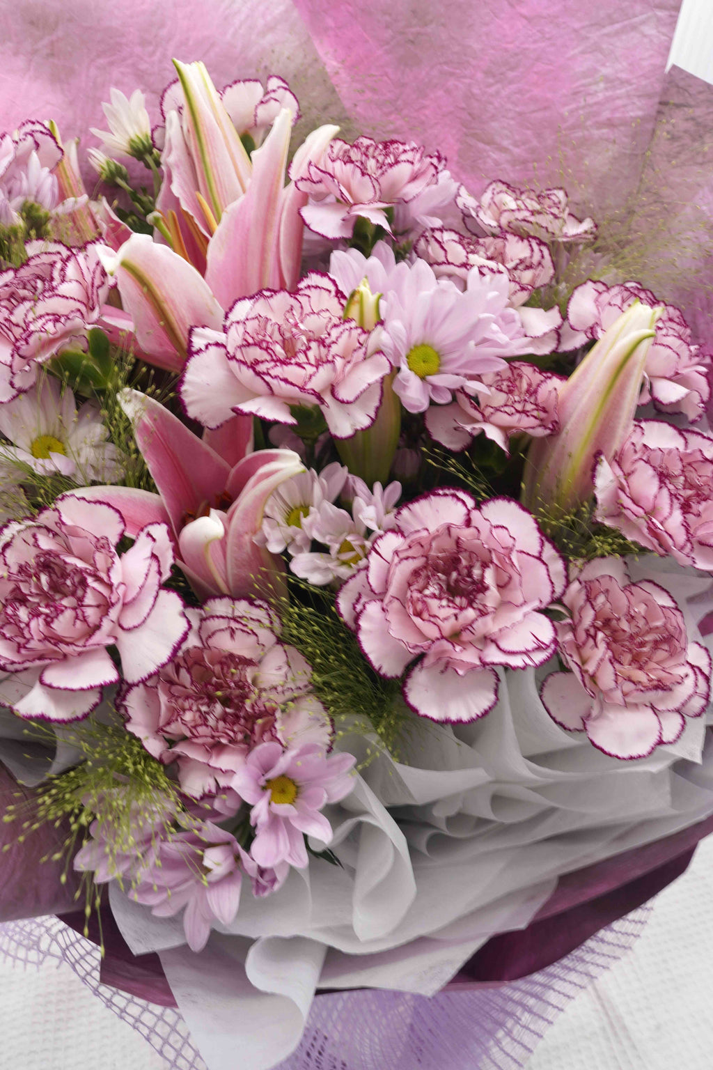 Purple Charm | Carnation And Lily Mixed Bouquet
