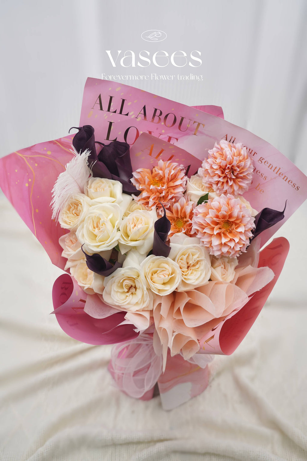 Creamy Peaches | Lychee Rose Mixed Bouquet