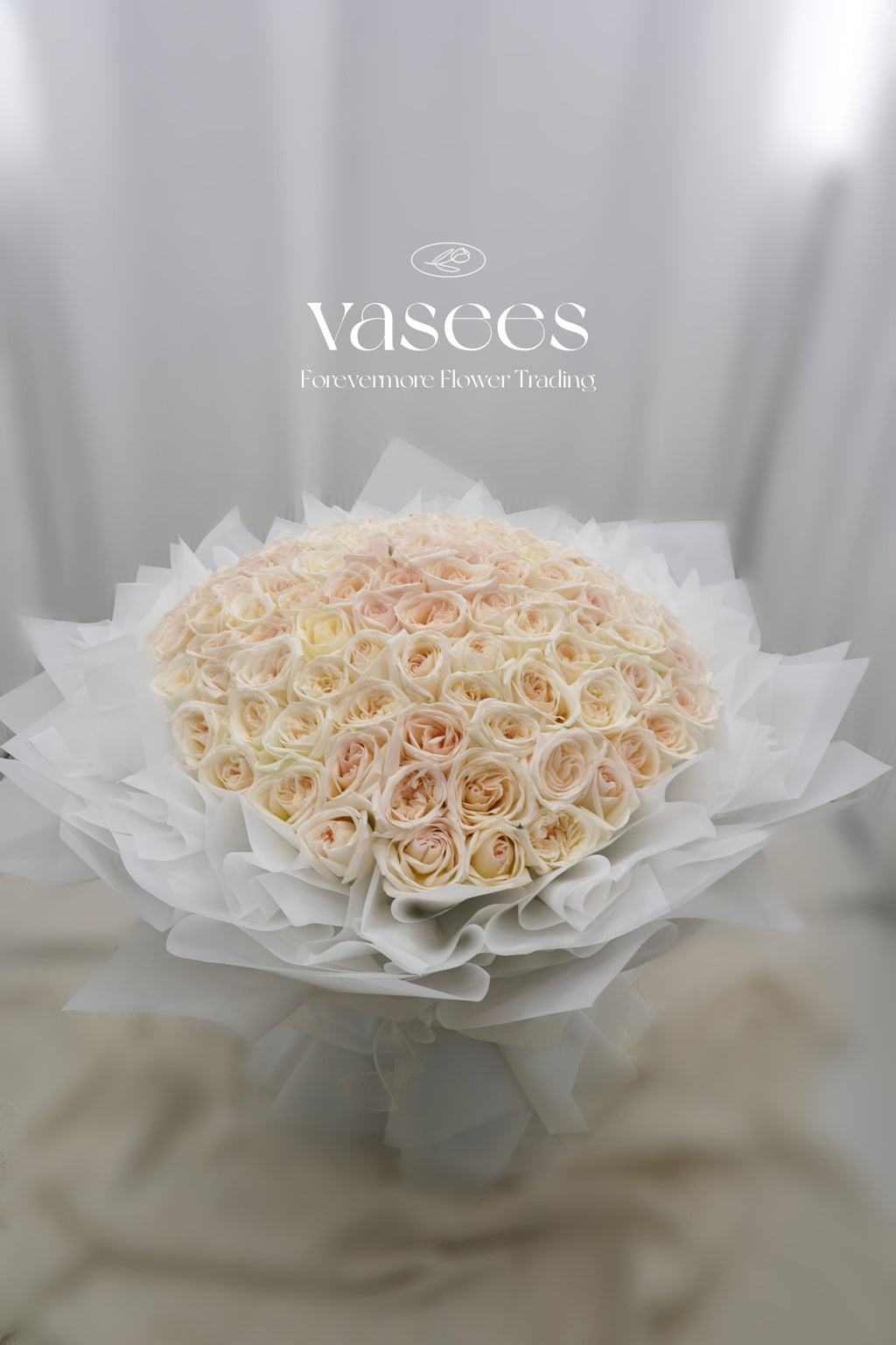 White Lychee Rose Bouquet